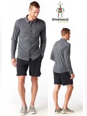 Smartwool Merino Wool Sport 150 Long Sleeve Short in Heathered Grey